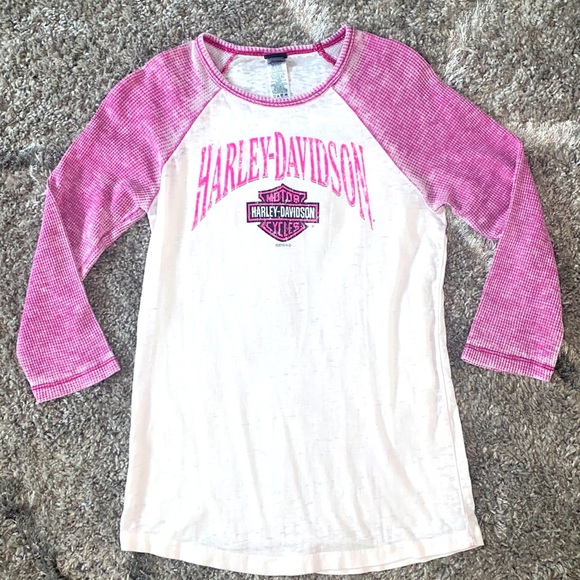 NWOT Harley Davidson Pink white T Shirt Small - Picture 1 of 7